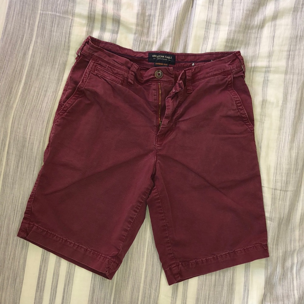 Maroon American Eagle Khaki Shorts